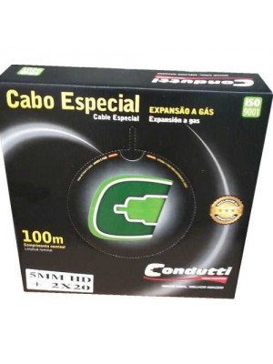 CABO COAXIAL RG59 90% DE MALHA ALUMINIO 100 METROS CONDUTTI